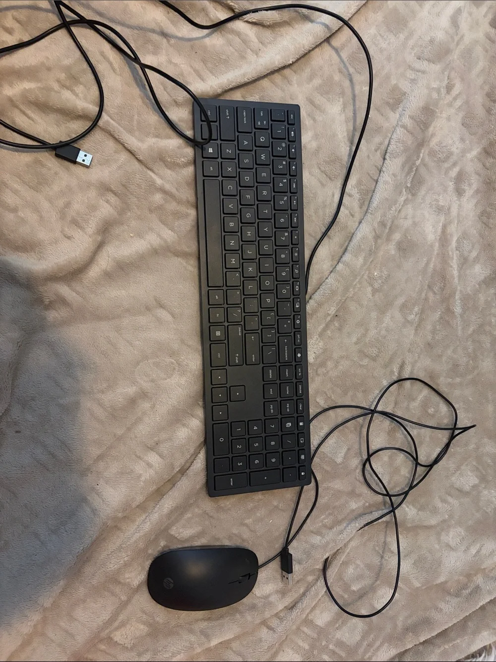 Wired Black Slim Keyboard and Mouse Set